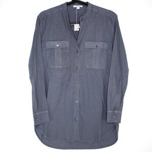 James Perse Womens 0 Supima Cotton Ripstop Utility Button Up Shirt NEW C1161
